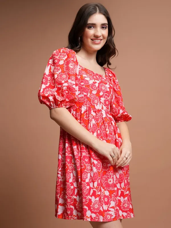 Tropical Fit & Flare Dress